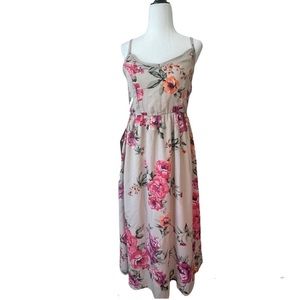 🌸2. Floral print knee length dress